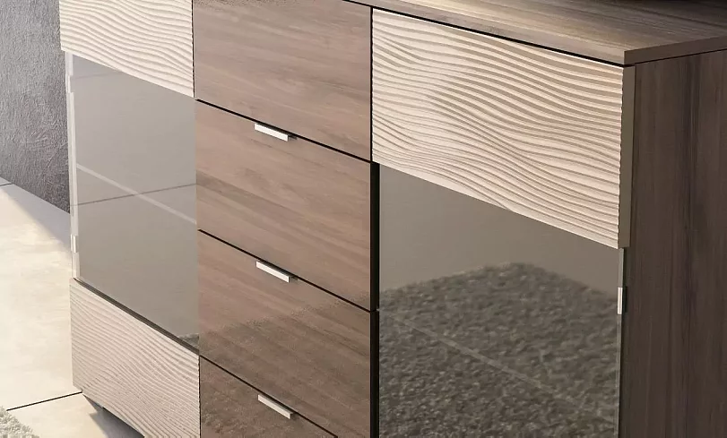 Комод Глянец 3D, Бежевый