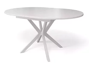 Стол обеденный KENNER B1300 стекло белый/белый сатин 