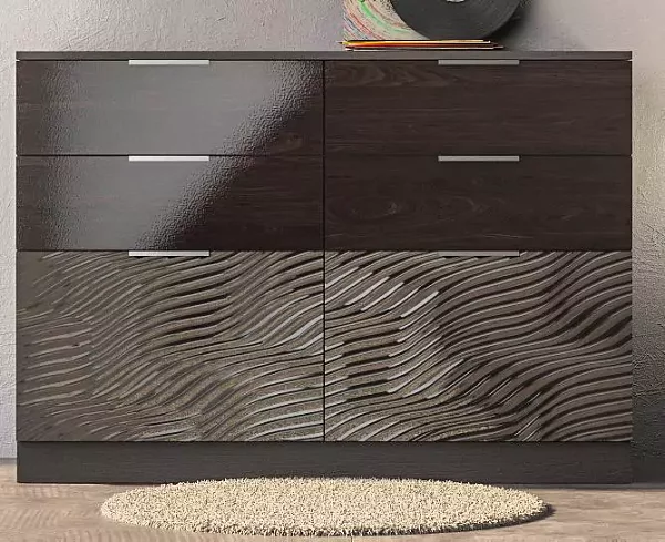 Комод Глянец 3D, Коричневый