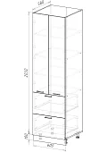 Шкаф-пенал П600-22Я Барселона (седой клен) Серый