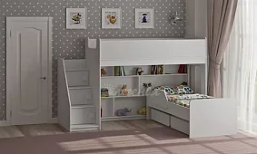 Двухъярусная кровать Легенда Кровати без механизма Белый