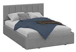 Двуспальная кровать Форест 140х200 (велюр серый) Без механизма Серый