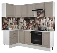 Угловая модульная кухня Ева 1.2х2.4 м (мокко софт) Бежевый