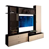 Стенка НИКА-2 ЛДСП темный / ЛДСП светлый Бежевый