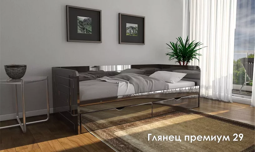Кровать с Матрасом Глянец, Черный