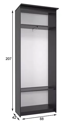 Шкаф-купе Эконом Миллениум 884х2070х423 зеркало, Коричневый