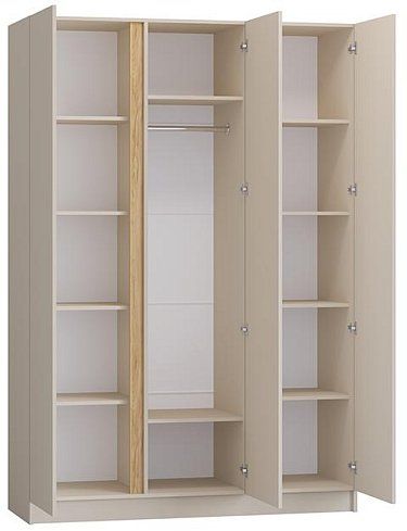 Шкаф распашной Корд 3-дверный 1.5 м (кашемир), Бежевый