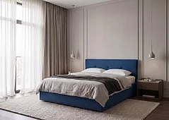 Кровать Роми 160x200 с основанием дизайн 2 Кровати без механизма Синий