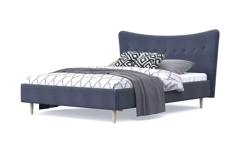Мягкая кровать Финна 160 дизайн 8, Серый