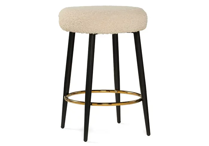 Барный стул Плато белый ткань, Белый