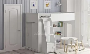 Кровать чердак со шкафом-купе Легенда