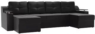 П-образный диван Сенатор Еврокнижка Черный
