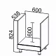 Стол-рабочий 600 под плиту Волна, 
