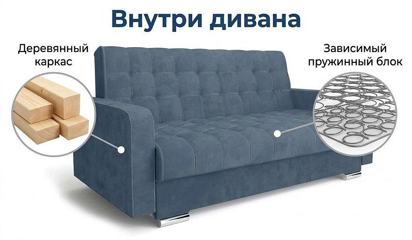 Прямой диван Мира СПб, Серый