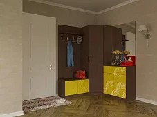 Прихожая глянец 3D 3 Коричневый