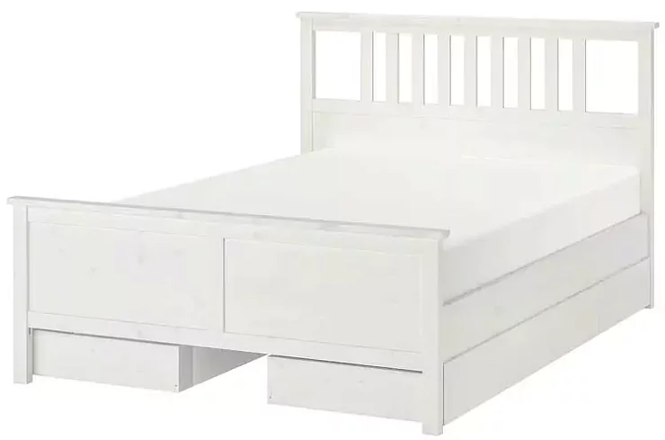 Каркас кровати с 4 ящиками ХЕМНЕС, Белый