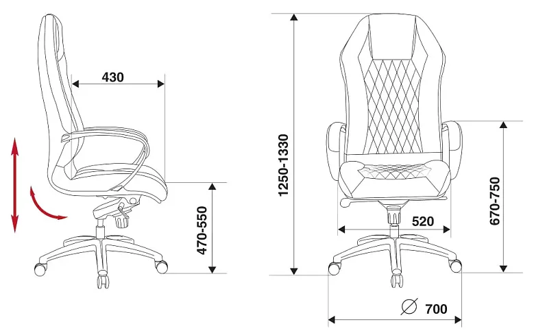 Кресло руководителя Бюрократ Бюрократ Аура, Черный