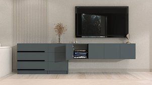Комплект в гостиную Бастион 2.9 м Серый