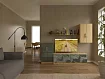 Стенка в гостиную 3D глянец 39, Зеленый