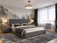 Кровать Роми 140x200 (с основанием) серая Кровати без механизма Серый