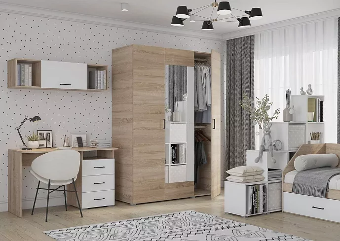 Шкаф Квадро 3-х ств 1500, Бежевый