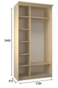 Шкаф-купе Эконом Миллениум 1184х2400х573 светлый роникон