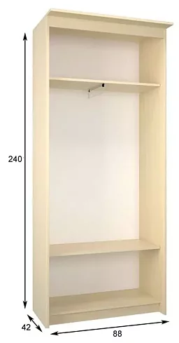Шкаф-купе Эконом Миллениум 884х2400х423 зеркало, Бежевый