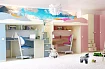 Кровать 2-х ярусная Радуга, Голубой