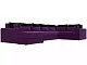 ф13а Угловой диван Мэдисон - П микровельвет фиолетовый подушки черные фиолетовые фото2
