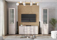 Шкаф-пенал со стеклом Антеро ПС-500 (кашемир/шампань) Бежевый