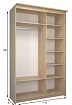 Шкаф-купе Эконом Миллениум 1468х2400х573 1 зеркало, Бежевый