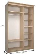 Шкаф-купе Эконом Миллениум 1468х2400х573 1 зеркало