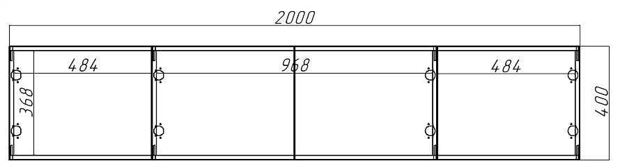 Тумба под ТВ Бастион 2.0 м, Бежевый