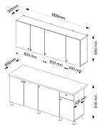 Кухня Деми 1.8 м (белый)