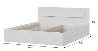 Двуспальная кровать МСП 1, (без основания) 160×200 см Кровати без механизма Серый 