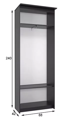 Шкаф-купе Эконом Миллениум 884х2400х423 зеркало, Коричневый