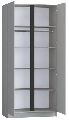 Шкаф распашной Корд 2-дверный 1.0 м, серая гавань, Серый