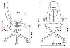 Кресло руководителя Бюрократ Zen дизайн 1 Черный