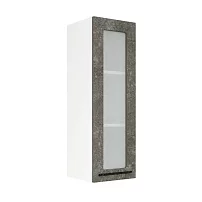 Шкаф верхний со стеклом (премьер) ШВС 300Н Нувель (бетон коричневый) 