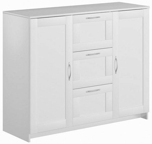 Тумба 2-х дверная с 3-мя ящиками Сириус, Белый