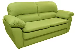 Прямой кожаный диван Георг 1 (Лофт) Выкатной Зеленый