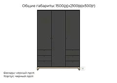 Шкаф распашной Хелен дизайн 44 Черный