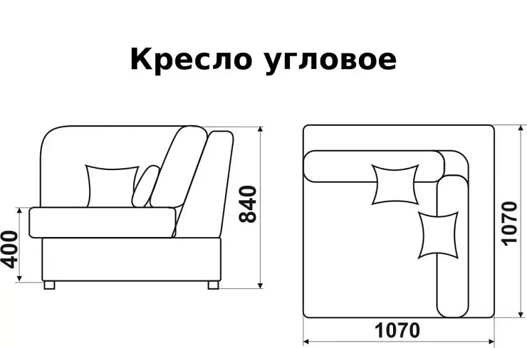 Угловой диван Моника Монца, Черный
