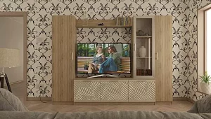 Стенка в гостиную глянец 11 Бежевый 