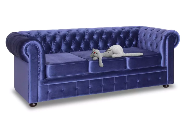 Прямой диван Честер, Синий {57194} – купить в Санкт-Петербурге за 85590 рубв интернет-магазине Divano.ru