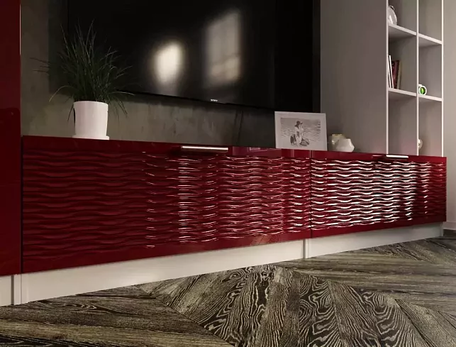 Стенка Стенка-горка Купертино Глянец 3D 3, Красный