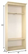 Шкаф-купе Эконом Миллениум 884х2400х573 зеркало