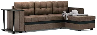 Угловой диван Атланта Дельфин Коричневый