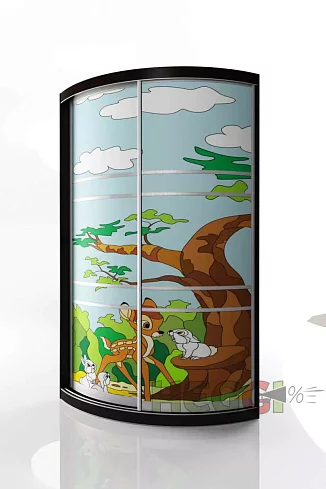 Радиусный шкаф-купе Мебелеф-1, Коричневый