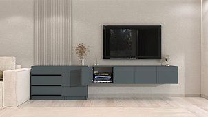 Комплект в гостиную Бастион 3.3 м Серый